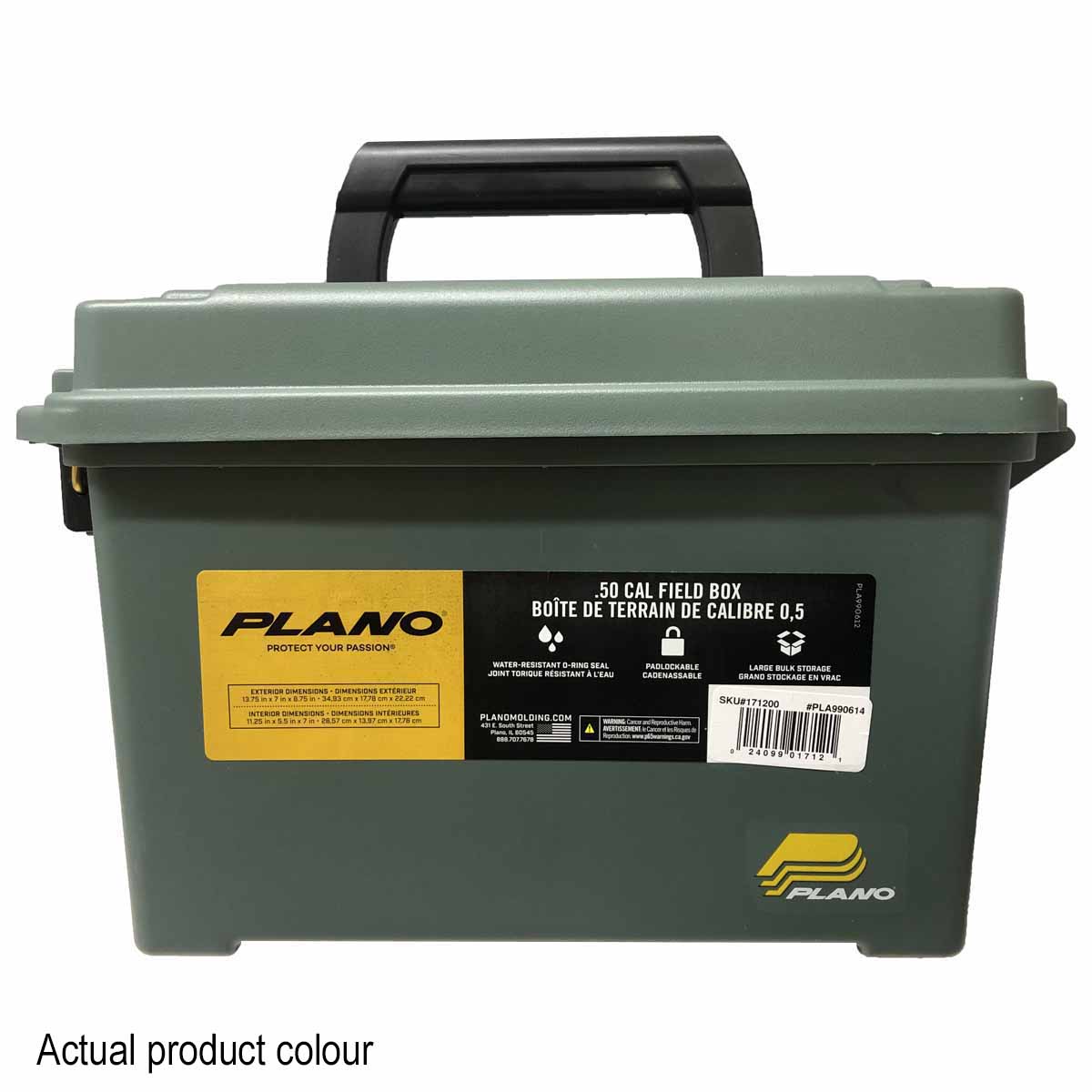 Plano Medium Field Ammo Accessory Storage Box For .50 Cal - Od Green Water  Resistant Lockable #Pl171