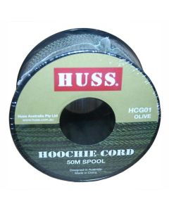 HUSS Hoochie Cord Spool 2mm x 50m - Olive