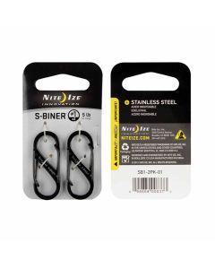 Niteize #1 Stainless Steel S-Biner Twin Pack, Black