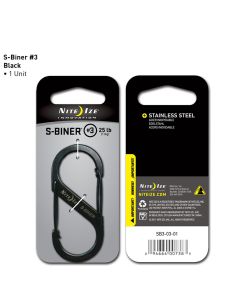Niteize #3 Stainless Steel S-Biner, Black