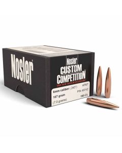 Nosler 6MM .243 Caliber 107GR HPBT Custom Comp Projectiles - 100 Pack