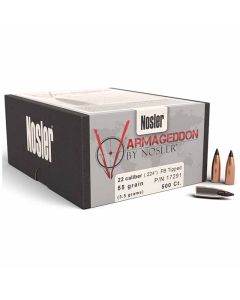 Nosler 22 Caliber 224 55GR Varmageddon FB Tipped Varmint Projectiles - 500 Pack